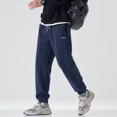 秋冬新款休闲针织卫裤男宽松百搭棉质舒适重磅松紧腰运动裤