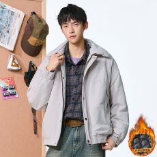 批发冬季保暖美式复古毛领翻领夹克男<b class='q'>潮</b>牌高级感百搭休闲外套棉服