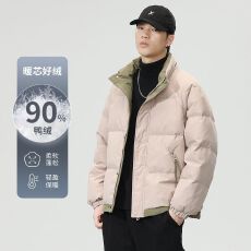 批发美式复古羽绒服男冬季新款男士保暖90绒羽绒服休闲百搭帅气外套