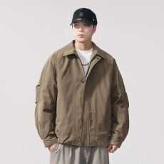 新国标90绒冬季翻领纯色保暖羽绒服男士简约百搭新款复古外套