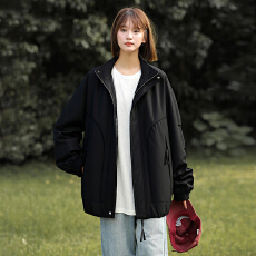 批发实拍2026<b class='q'>春</b>季新款复古潮牌美式立领夹克男女宽松百搭拼接工装外套