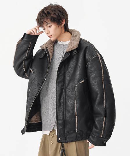 피모 하나 면 의류 남성 겨울 새로운 일본식 레트로 스탠드 칼라 루즈핏 두꺼운 보온 면 옷 재킷