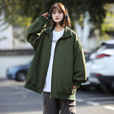 批发实拍2026<b class='q'>春</b>季美式高街立领夹克男女宽松高级感廓形外套痞帅上衣