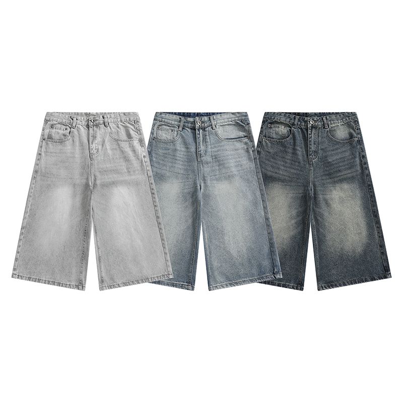 실사 2026 여름 새로운 아메리칸 레트로 하이웨이스트 루즈핏 와이드 레그 팬츠 다용도 도루 센스 스트레이트 7 점 청바지