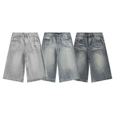 批发实拍2026夏季<b class='q'>新款</b>美式复古猫须宽松阔腿裤百搭垂感直筒七分牛仔裤