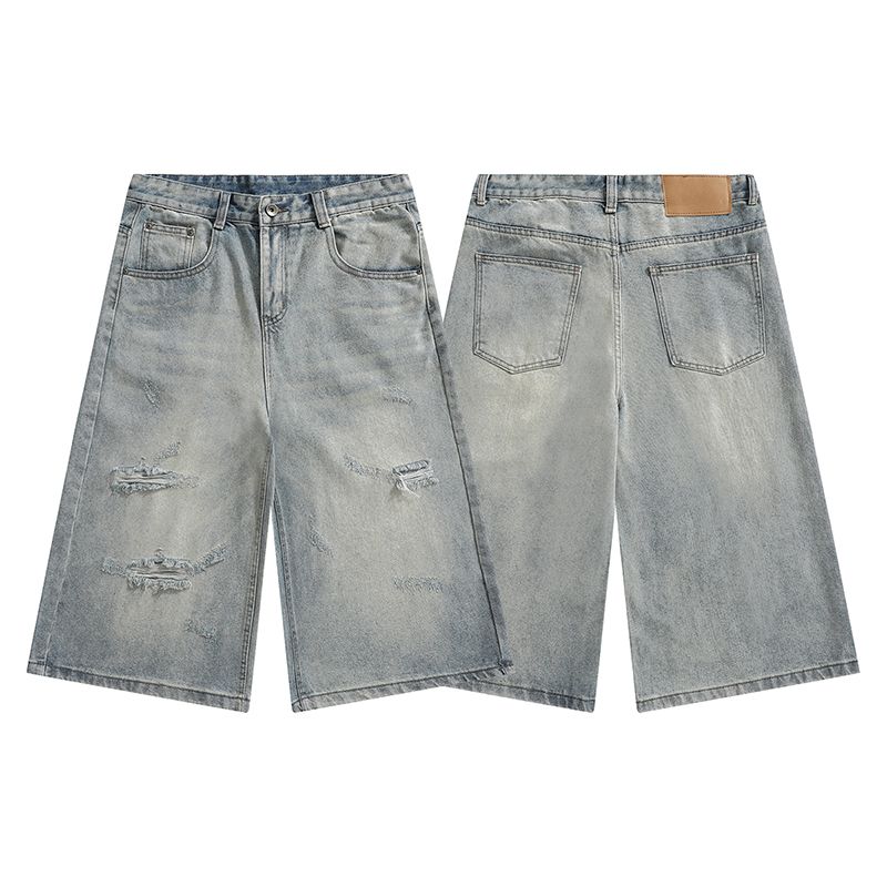 실사 2026 여름 새로운 아메리칸 레트로 고양이 반드시 루즈핏 와이드 레그 팬츠 다용도 도루 센스 스트레이트 7 점 청바지