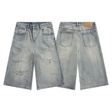 批发实拍2026夏季<b class='q'>新款</b>美式复古猫须宽松阔腿裤百搭垂感直筒七分牛仔裤