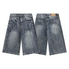 批发实拍2026夏季<b class='q'>新款</b>美式复古宽松阔腿短裤百搭垂感直筒七分裤牛仔裤