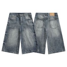 批发实拍2026夏季<b class='q'>新款</b>美式复古宽松阔腿短裤百搭垂感直筒七分裤牛仔裤