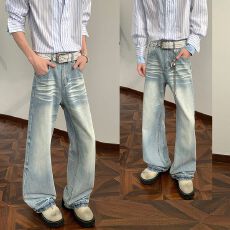 批发<b class='q'>新款</b>2026春季重磅美式水洗2021M版型百搭牛仔裤男女宽松微喇长裤