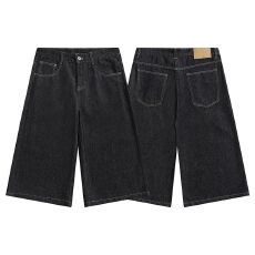 批发实拍2026夏季新款美式复古高腰宽松阔腿裤百搭垂感直筒七分牛仔裤