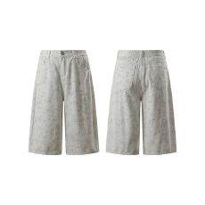 批发夏季2026新款美式复古高腰宽松阔腿<b class='q'>短裤</b>百搭垂感直筒七分裤<b class='q'>牛仔</b>裤