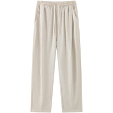 批发实拍2026春夏季新款棉麻裤<b class='q'>男士</b>亚麻休闲裤宽松微锥卫裤男长<b class='q'>裤子</b>