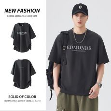 批发实拍2026夏季新款潮牌美式<b class='q'>短袖</b><b class='q'>t</b><b class='q'>恤</b>男硅胶字母印花百搭圆领半袖<b class='q'>T</b><b class='q'>恤</b>