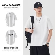 批发实拍2026夏季新款潮牌美式<b class='q'>短袖</b><b class='q'>t</b><b class='q'>恤</b>男硅胶字母印花百搭圆领体恤