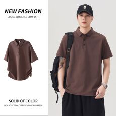 批发实拍2026夏季新款百搭<b class='q'>短袖</b>POLO衫男款纯色翻领弹力<b class='q'>T</b><b class='q'>恤</b>
