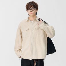 批发实拍2026新款麻棉复古百搭休闲长袖衬衣外套<b class='q'>男</b>中古风潮流上衣