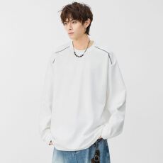 批发实拍2026新款长袖T恤男宽松打底衫百搭休闲<b class='q'>潮</b>流上衣