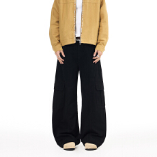 批发美式复古解构多口袋弯刀工装裤男女痞帅廊型宽松潮牌休闲中性裤子