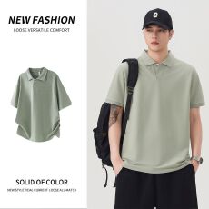 实拍2026夏季新款夏季薄款弹力短袖POLO衫男款纯色翻领T恤