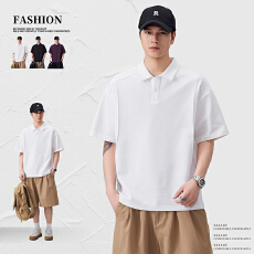 批发实拍2026夏季新款结构设计短袖POLO衫男休闲百搭宽松翻领半袖上衣