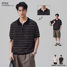 批发半拉链短袖POLO衫男2026夏季新款老钱风高级感镂空针织翻领上衣