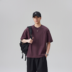 实拍2026夏季男士短袖T恤新款美式潮牌金属装饰百搭宽松休闲上衣