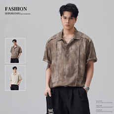 批发实拍2026夏季新款天丝Polo衫短袖男纯色亚麻透气翻领体恤