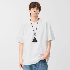 批发实拍2026夏季新款纹理感短袖T恤男<b class='q'>日系</b><b class='q'>复古</b>百搭潮流提花t恤打底衫