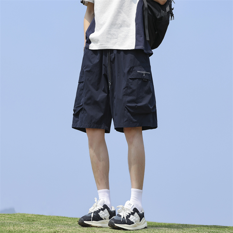 실사 2026 여름 새로운 얼음 실크 5 점 캐주얼 바지 남자 루즈핏 다용도 허리밴드 얼음 센스 방수 반바지