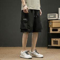 批发实拍2026夏季潮牌冰丝工装短裤男大口袋坠感百搭韩版速干五分裤男