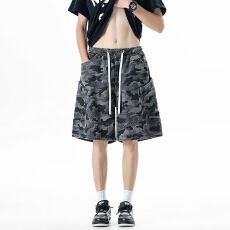 批发夏季新款美式工装短裤男潮牌宽松百搭五分裤高街痞帅迷彩休闲中裤