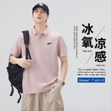 批发实拍2026夏季新款立体硅胶印花翻领t恤短袖POLO衫男款T恤上衣