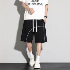 实拍2026夏季新款针织短裤男宽松直筒五分裤运动休闲中性百搭帅气