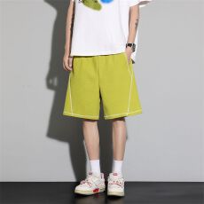 实拍2026夏季新款五分短裤男宽松直筒针织中性百搭松紧腰运动裤子