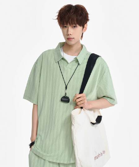 실사 2026 여름 새로운 니트 스웨터 폴로 칼라 POLO 셔츠 남자 루즈핏 패션 캐주얼 통기성 반팔 티셔츠