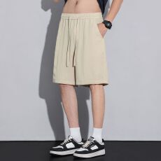 批发实拍夏季新款天丝<b class='q'>亚麻</b>凉感莱赛尔五分裤男士宽松休闲短裤