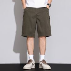 批发实拍夏季新款仿牛仔天丝五分裤男潮流柳丁洗水宽松工装休闲短裤