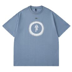 批发实拍夏季潮牌日系重磅纯棉短袖t恤男宽松圆领休闲半袖简约上衣