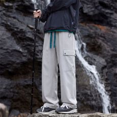 实拍秋冬新款撞色休闲裤男女宽松百搭户外工装防水防静电直筒裤