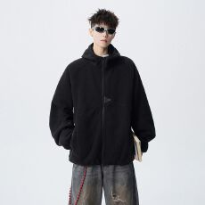 批发实拍2026<b class='q'>秋</b>冬新款开衫连帽卫衣男女宽松休闲拼接百搭摇粒绒外套