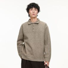 批发实拍秋冬长袖Polo衫男士翻领半开衫套头百搭松弛有型潮流卫衣