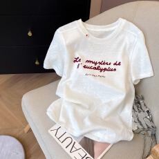 批发官图大码女装200斤雪花亚麻160克短袖<b class='q'>t</b><b class='q'>恤</b>夏2025新款宽松圆领上衣