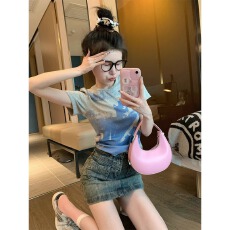 批发官图1*1纯棉螺纹210克短袖<b class='q'>t</b><b class='q'>恤</b>女夏2026修身短款圆领上衣韩版女装