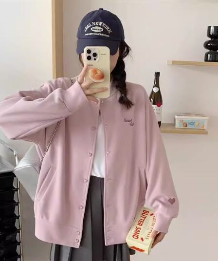 경관 그림 쌀 뭐라구? 복합 330 그램 2026 봄 가을 자수 카디건 코트 긴팔 맨위 트렌디 빅 사이즈 여성 의류 200 kg