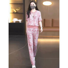 批发高端轻奢两件套女2026夏季新款碎花优雅气质减龄<b class='q'>显瘦</b>阔腿<b class='q'>裤</b><b class='q'>套装</b>潮