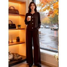 批发欧货休闲运动套装女秋冬2025新款时尚洋气减龄高档阔腿裤两件套潮