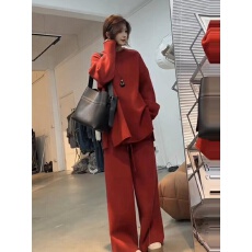 批发慵懒风时尚套<b class='q'>装</b>女欧货<b class='q'>中长款</b>松弛感毛衣+高腰阔腿<b class='q'>裤</b><b class='q'>洋气</b>两件套女