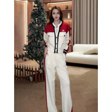 批发欧货运动套装女2026年新款春<b class='q'>秋</b>时尚洋气高级感撞色开衫上衣两件套