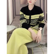 批发时尚套<b class='q'>装</b>女2026年今年流行漂亮洋气针织开衫阔腿裤春季穿搭一整套